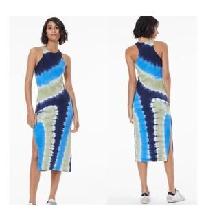 Young Fabulous & Broke Iggy Ribbed Midi Dress in Astroid Wash, S